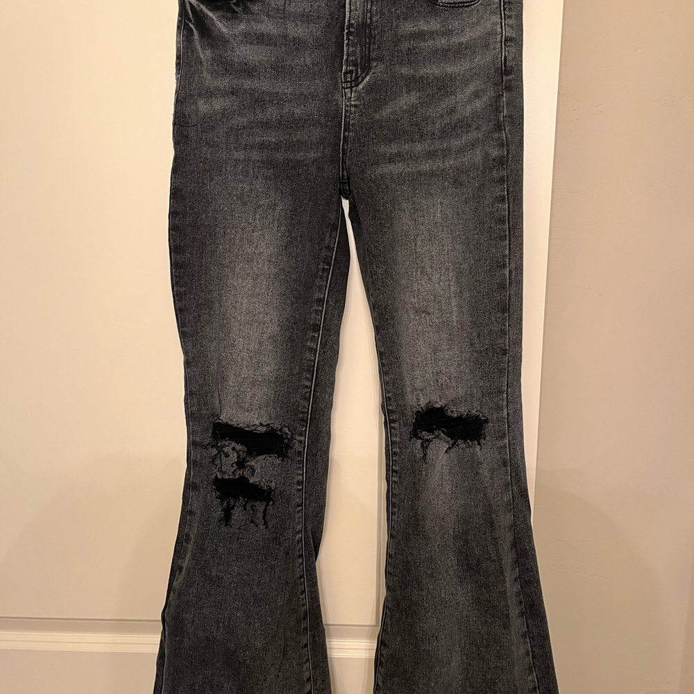 Women's Charcoal Flare Jeans
